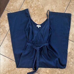 Monteau ELEGANT Navy Blue Wide Leg Jumpsuit